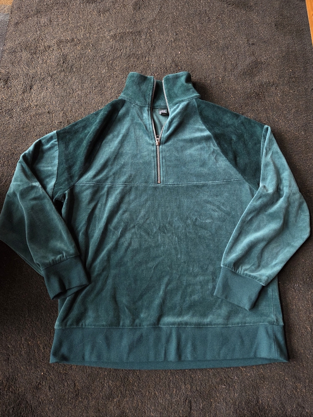 Quarter-Zip Velour Sweater